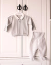 Boys Grey Knitted Tracksuit