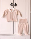 Boys Beige Knitted Tracksuit