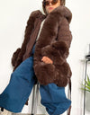 Brown fur trim coat