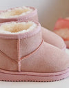 Baby pink suede boots