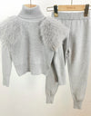Knitted Faux Fur Tracksuits