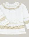 Baby Camel & White Knitted Set