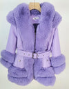 Faux Leather Lilac Coat