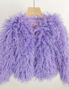 Purple fur coat