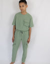 Pocket Sage Green Casuals Luxe Two Piece